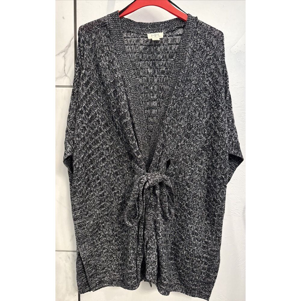 Mimi‎ Maternity Black Front Belted Cardigan Wrap M/L